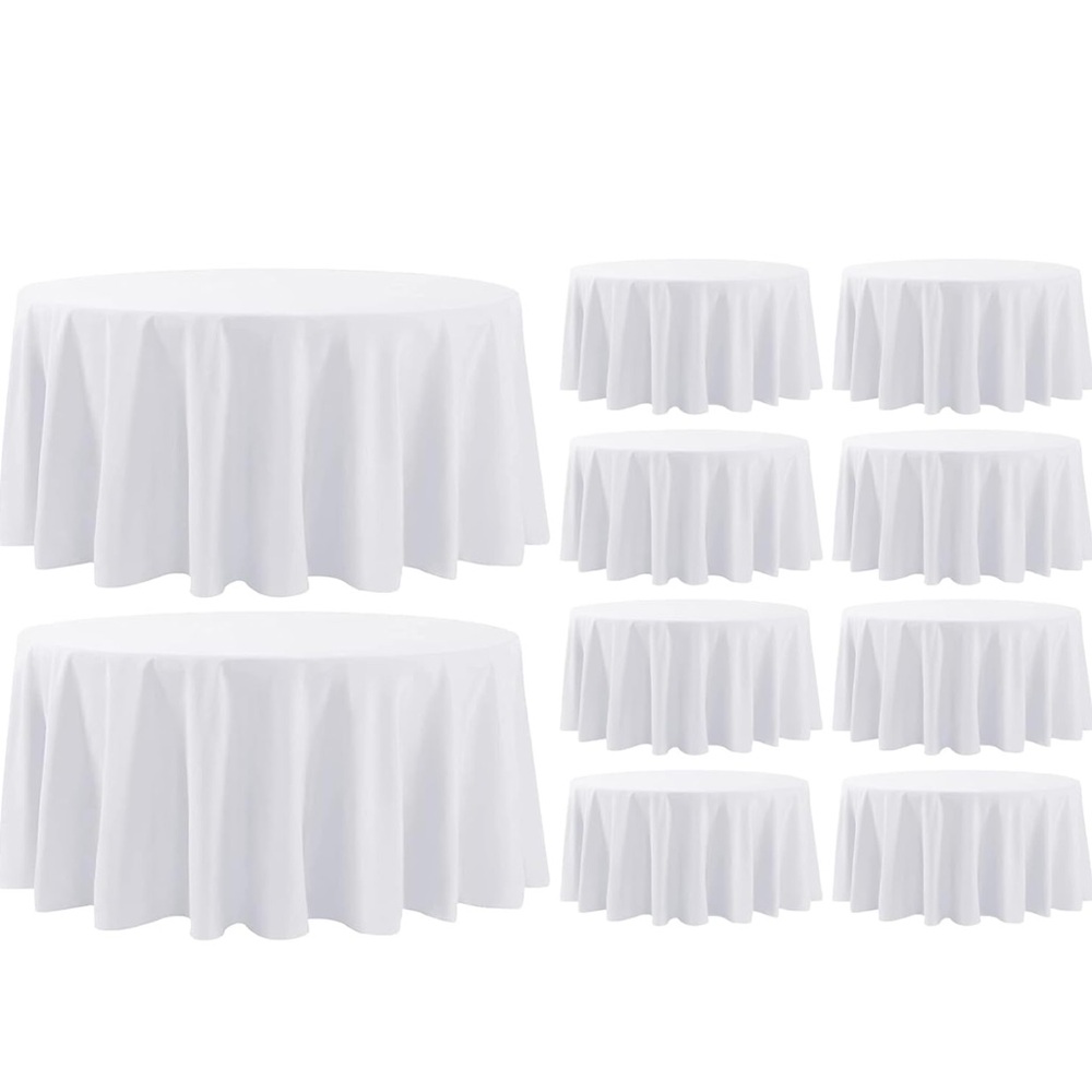 (1) 132 inch Round Table Clothes White
